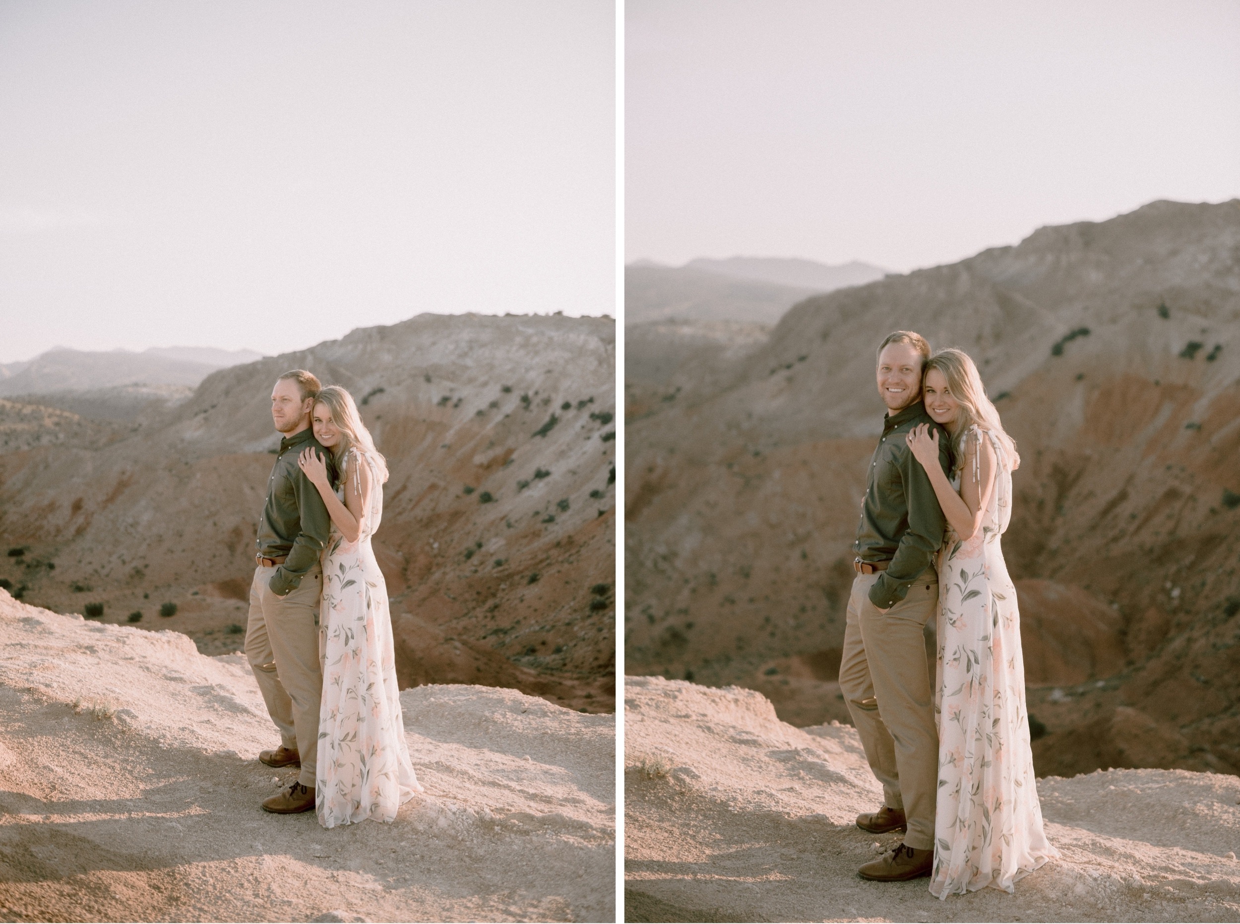 A romantic sunrise engagement session in the desert of New Mexico. If you're thinking of doing your engagement session in New Mexico, I highly recommend it! New Mexico engagement photos | New Mexico engagement session