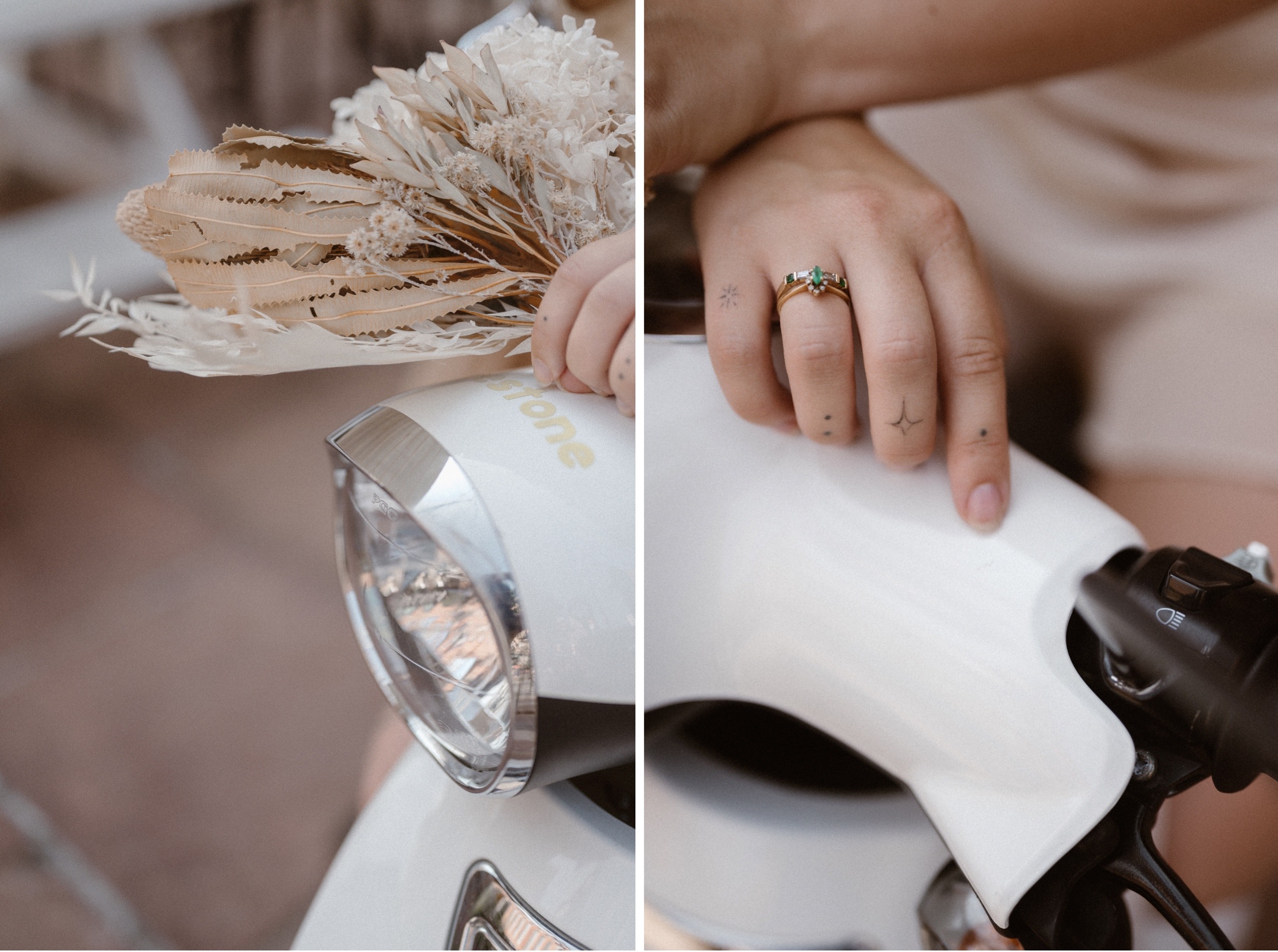 A romantic Italian-inspired downtown Denver elopement, complete with vintage outfits and an Italian scooter. Set in Larimer Square in downtown Denver.
