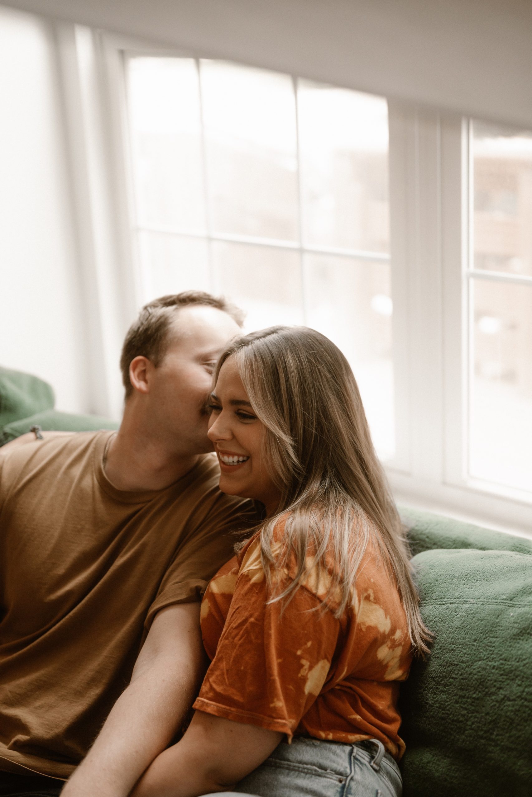 In home couples session in Colorado Springs, Colorado | In-home engagement photos | Colorado engagement | Durango engagement photos | Photos by Ashley Joyce