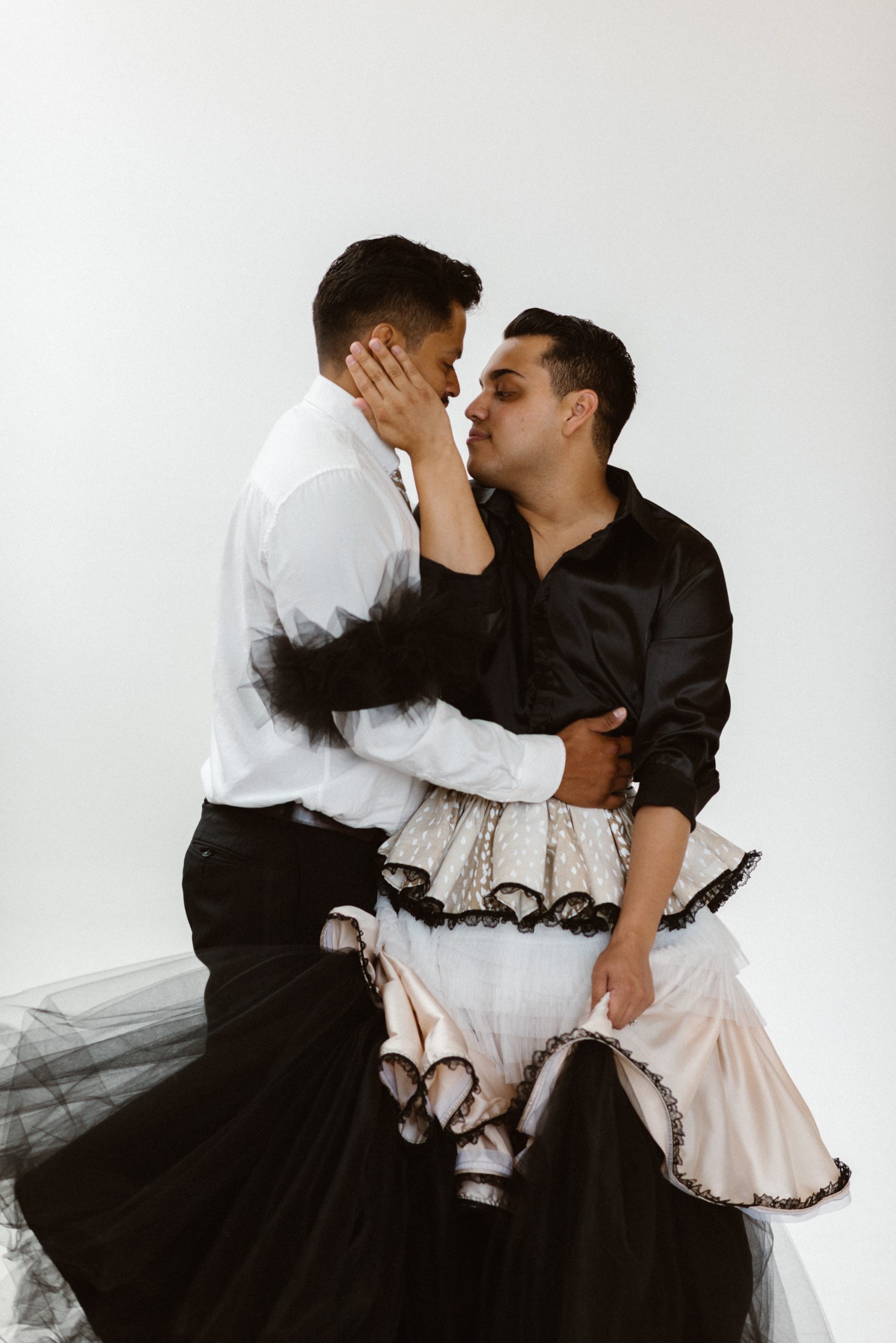 Photo of a Colorado elopement couple for their gay styled elopement. Photo by Denver elopement photographer, Ashley Joyce Photography, copyright 2021.