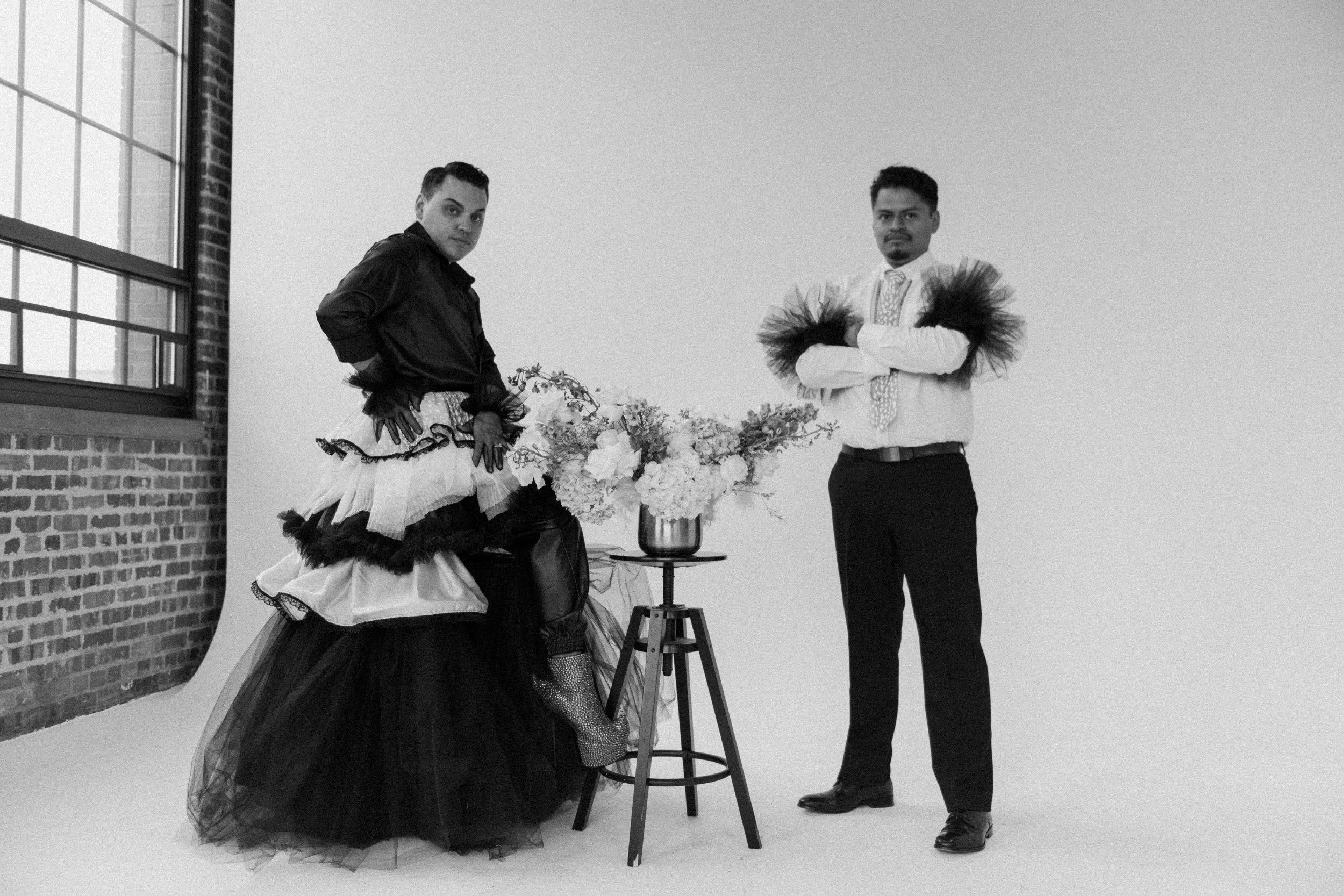 Photo of a Colorado elopement couple for their gay styled elopement. Photo by Denver elopement photographer, Ashley Joyce Photography, copyright 2021.