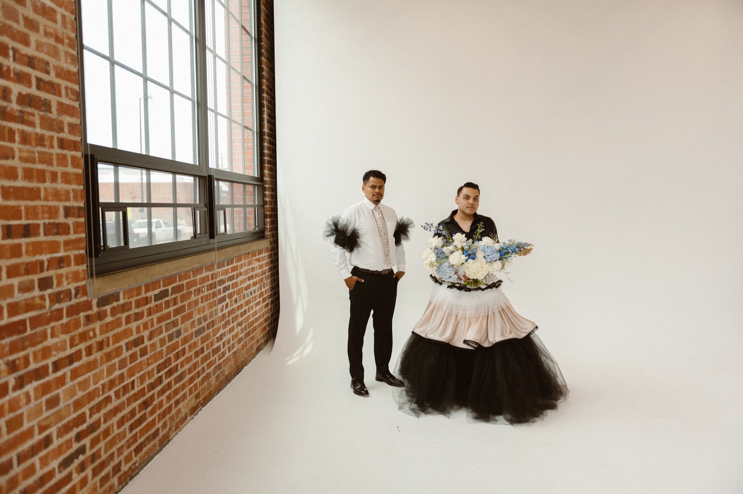 Photo of a Colorado elopement couple for their gay styled elopement. Photo by Denver elopement photographer, Ashley Joyce Photography, copyright 2021.