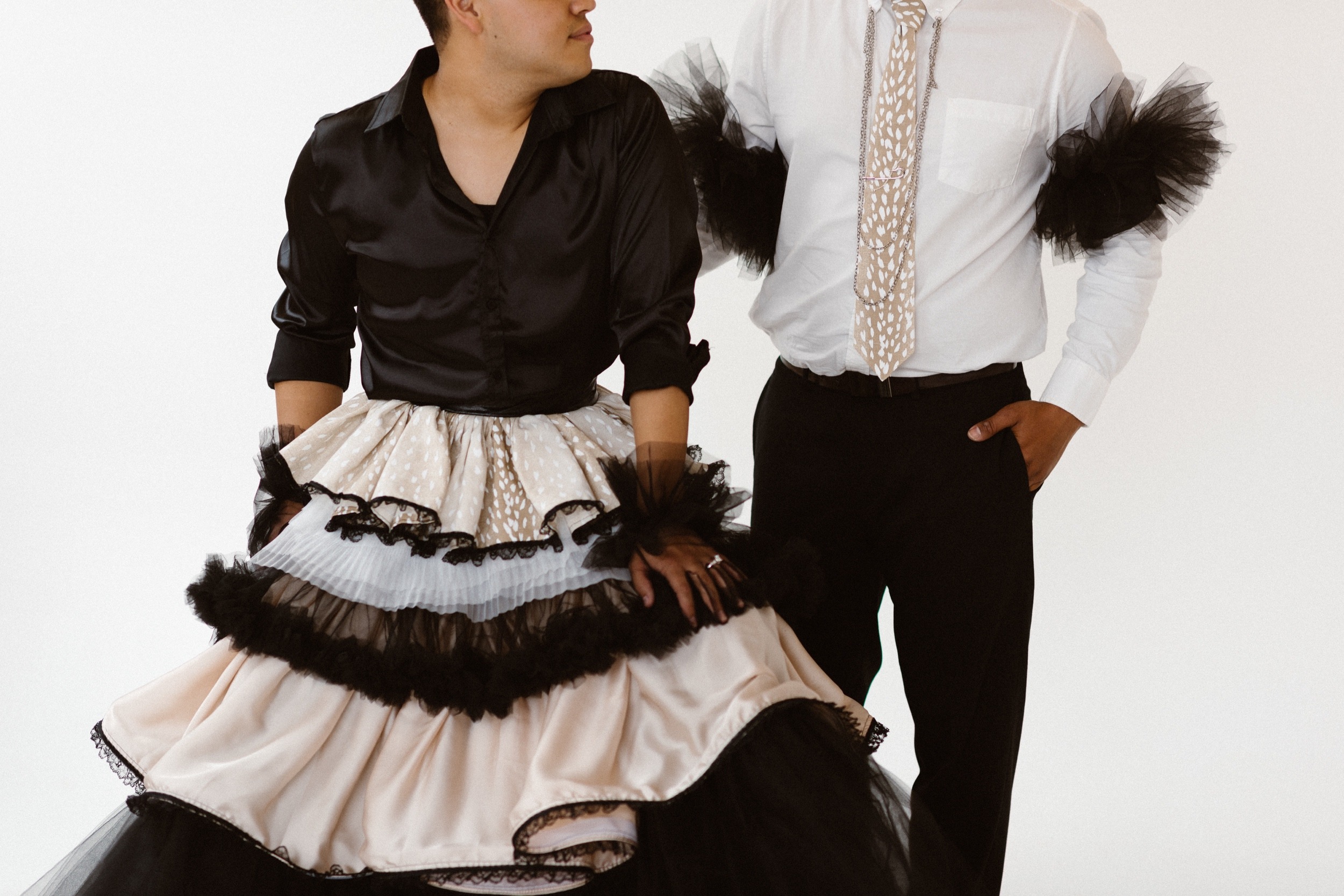 Photo of a Colorado elopement couple for their gay styled elopement. Photo by Denver elopement photographer, Ashley Joyce Photography, copyright 2021.