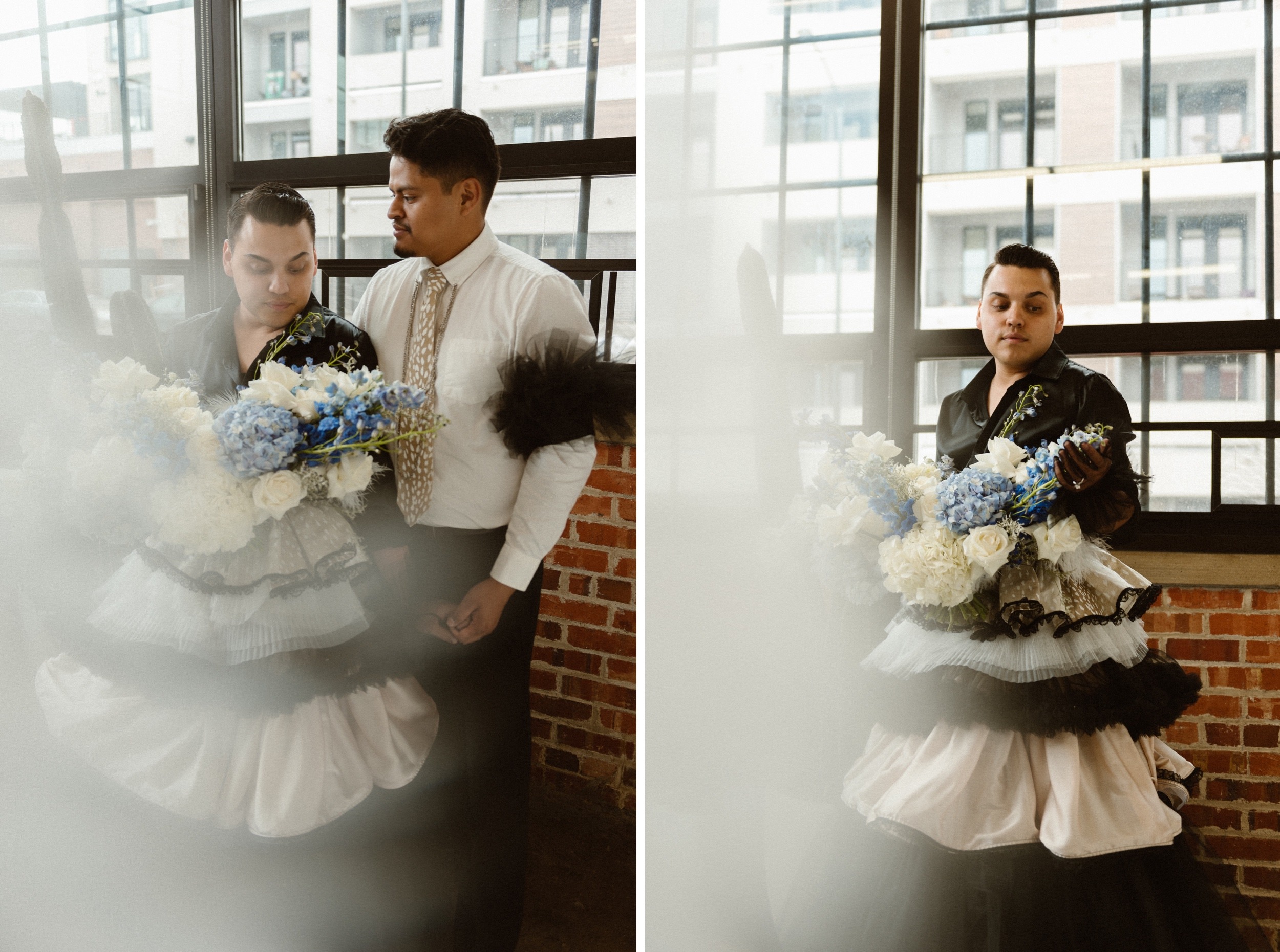 Photo of a Colorado elopement couple for their gay styled elopement. Photo by Denver elopement photographer, Ashley Joyce Photography, copyright 2021.