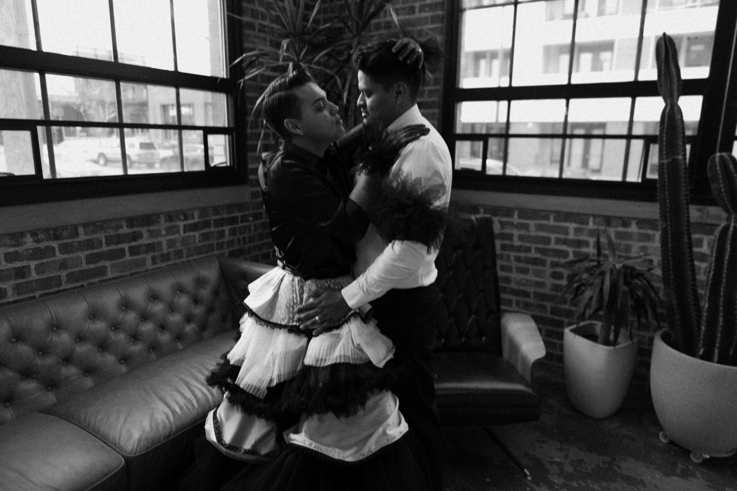 Photo of a Colorado elopement couple for their gay styled elopement. Photo by Denver elopement photographer, Ashley Joyce Photography, copyright 2021.