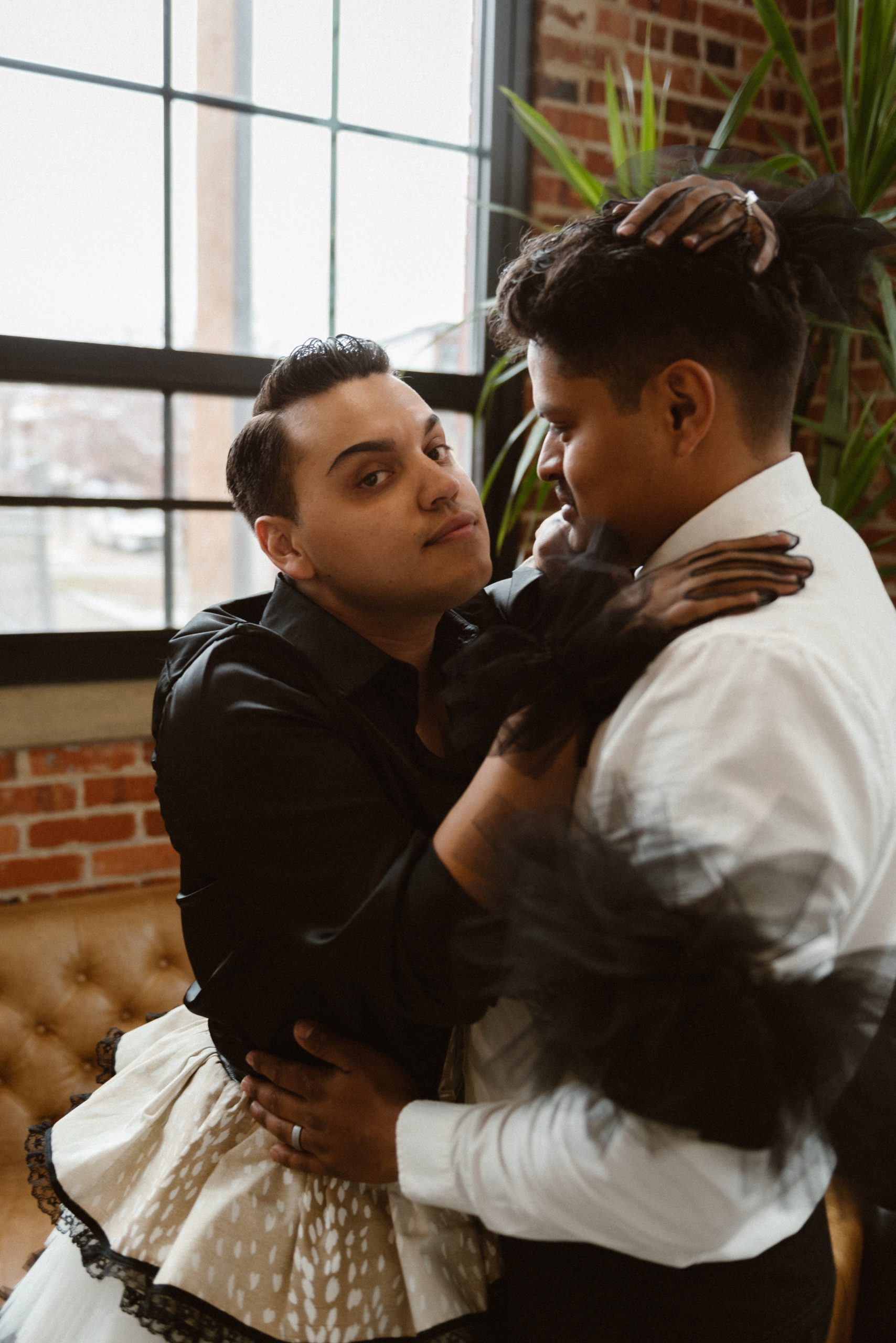 Photo of a Colorado elopement couple for their gay styled elopement. Photo by Denver elopement photographer, Ashley Joyce Photography, copyright 2021.