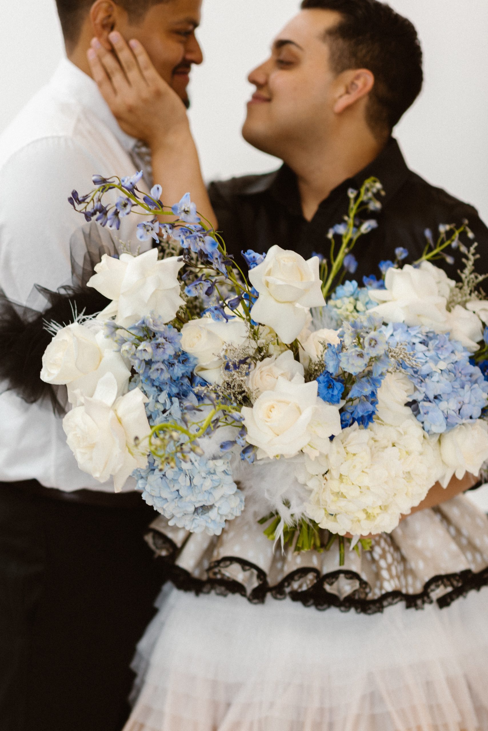 Photo of a Colorado elopement couple for their gay styled elopement. Photo by Denver elopement photographer, Ashley Joyce Photography, copyright 2021.
