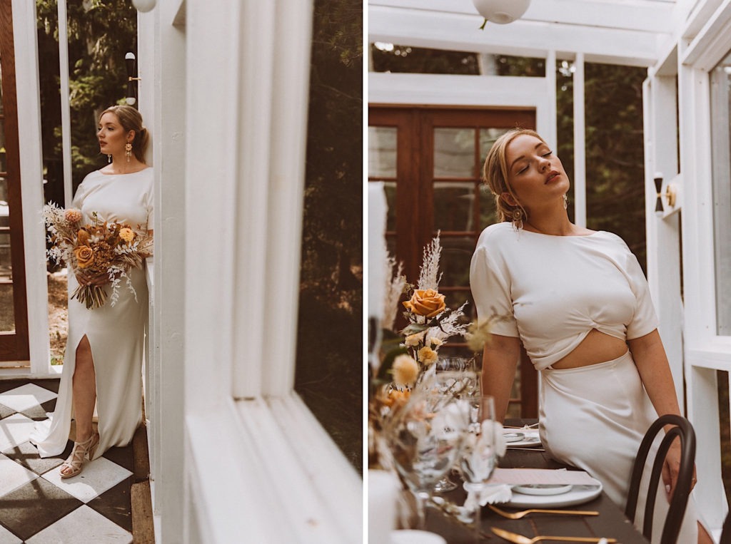 Bridal portraits | Lovely Bride Denver wedding dress | Prea James Bridal wedding dress | Elopement wedding photos in Colorado | Colorado wedding photos | Colorado elopement photos | Elopement at Treehaus, Colorado | Treehaus Colorado | Colorado elopement | Treehaus elopement | Colorado elopement venue | Colorado mountain elopement venue | Unique elopement venue | Elopement venue in Colorado | Ashley Joyce Photography 2020