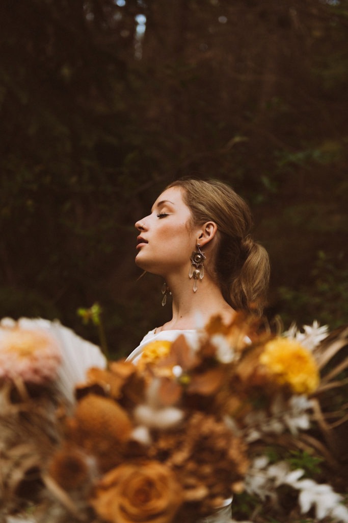 Bridal bouquet | Bridal bouquet detail | Wedding portraits | Elopement portraits | Bride and groom elopement photos | Elopement wedding photos in Colorado | Colorado wedding photos | Colorado elopement photos | Elopement at Treehaus, Colorado | Treehaus Colorado | Colorado elopement | Treehaus elopement | Colorado elopement venue | Colorado mountain elopement venue | Unique elopement venue | Elopement venue in Colorado | Ashley Joyce Photography 2020