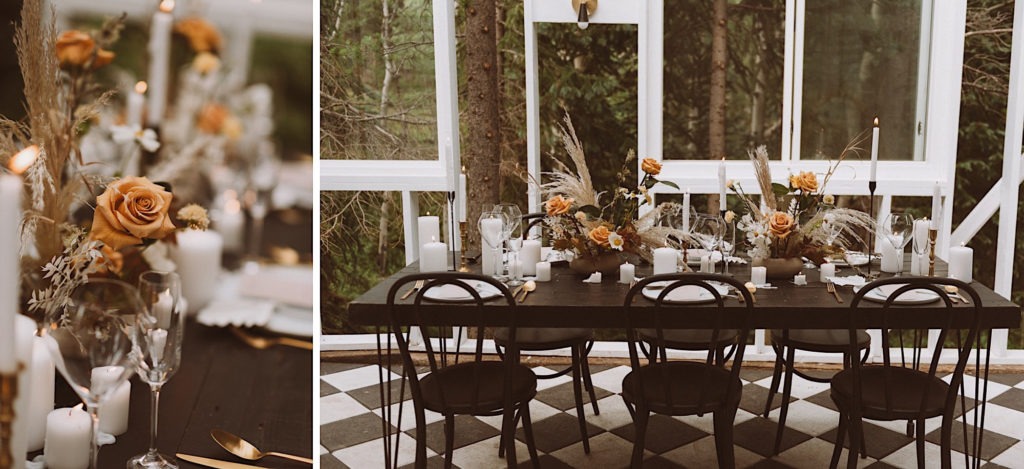 Ceremony details at Treehaus Colorado | Reception details at Treehaus Colorado | Elopement at Treehaus, Colorado | Treehaus Colorado | Colorado elopement | Treehaus elopement | Colorado elopement venue | Colorado mountain elopement venue | Unique elopement venue | Elopement venue in Colorado | Ashley Joyce Photography 2020