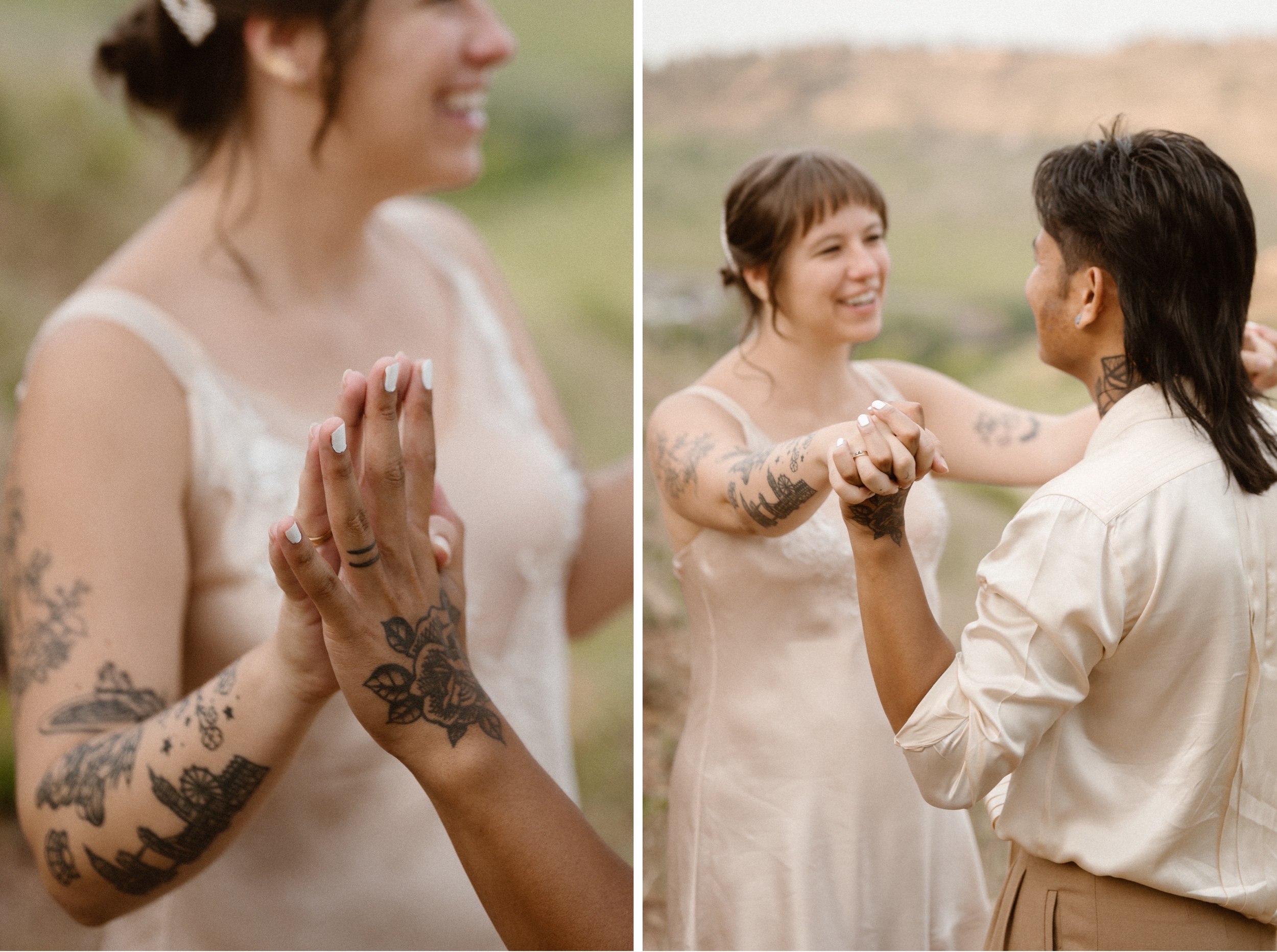 Colorado vow renewal in Morrison, Colorado. A Colorado married couple performs their vow renewal on a sunny summer day near Denver, Colorado. Photos by Denver elopement photographer, Ashley Joyce Photography, copyright 2022.