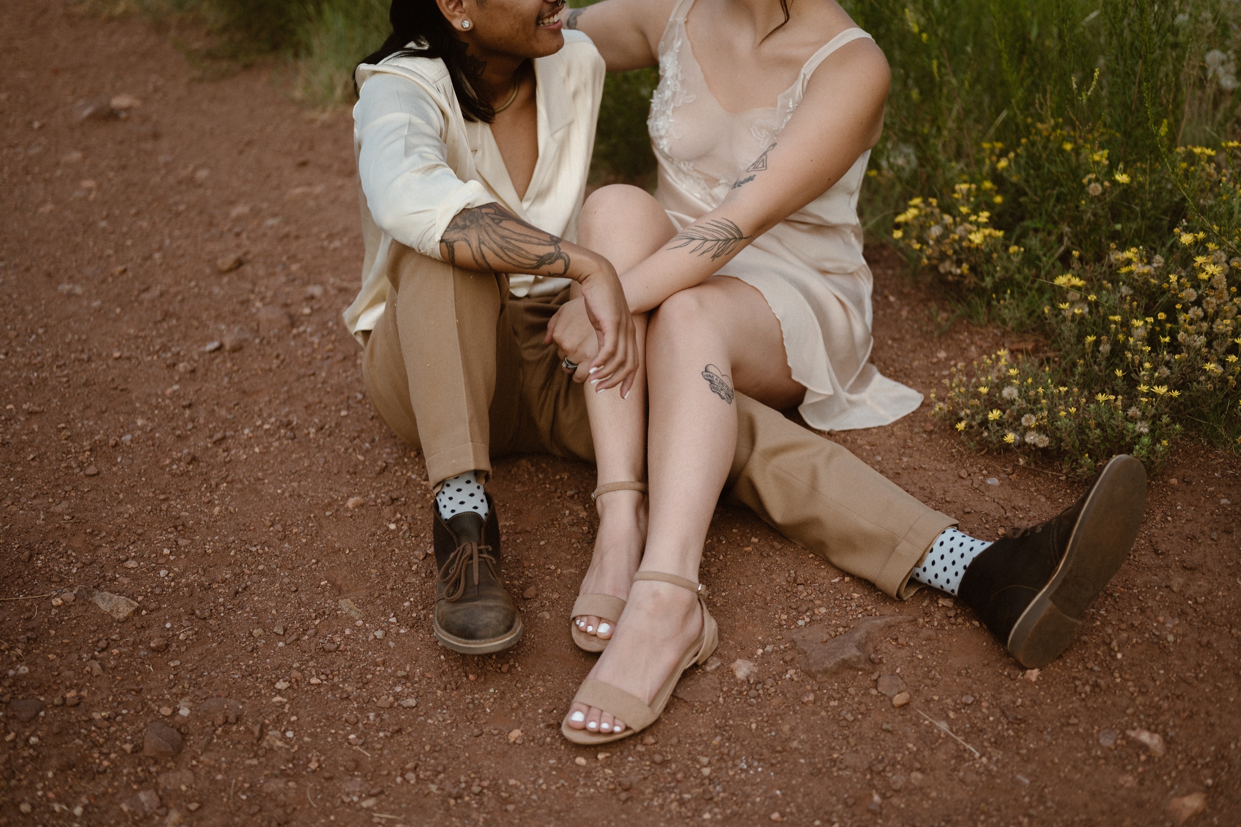 Colorado vow renewal in Morrison, Colorado. A Colorado married couple performs their vow renewal on a sunny summer day near Denver, Colorado. Photos by Denver elopement photographer, Ashley Joyce Photography, copyright 2022.