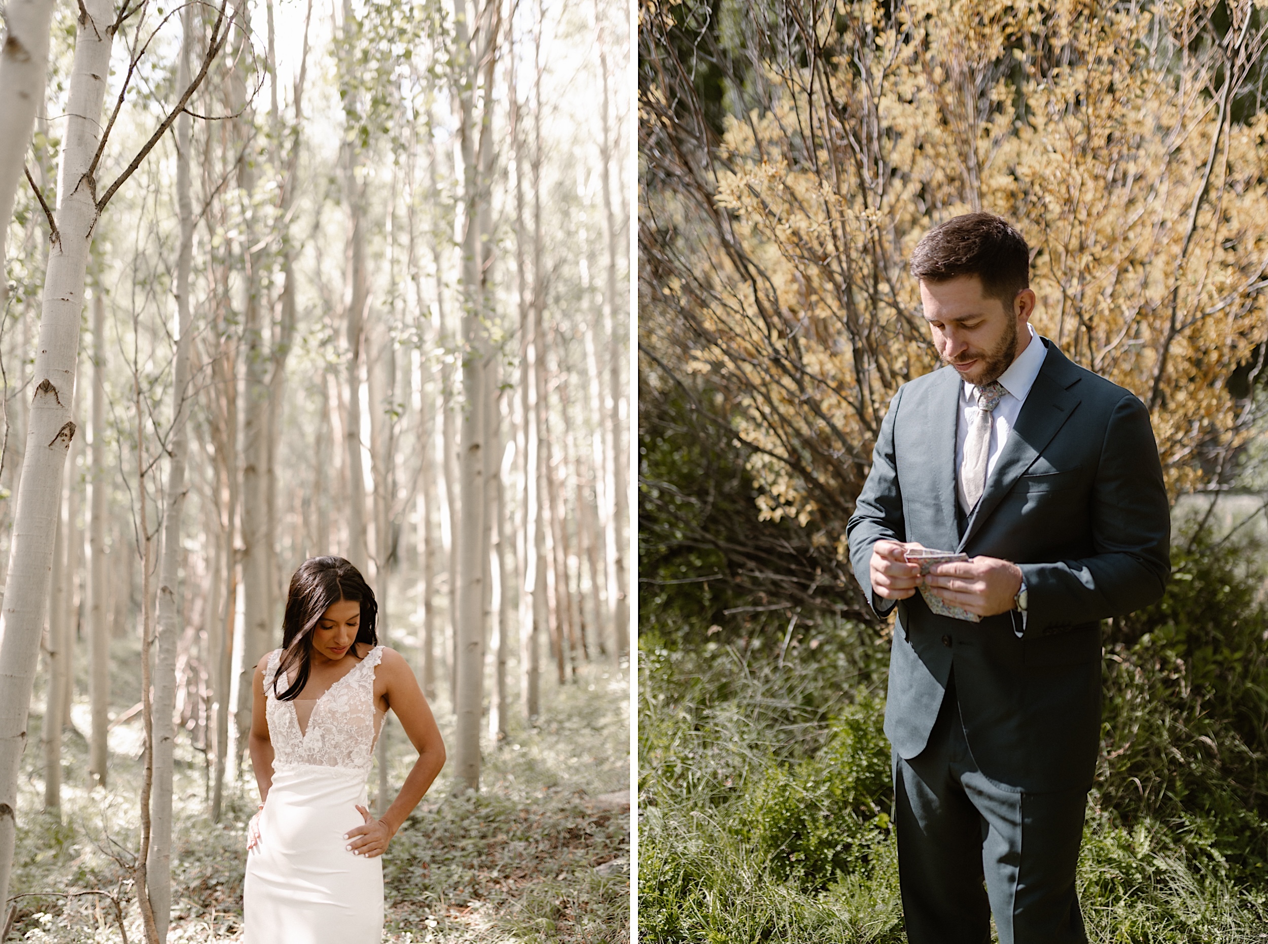 Monia & Kyle held a romantic and intimate Ouray elopement with their two dogs on a sunny autumn day. Photos by Colorado wedding photographer, Ashley Joyce.