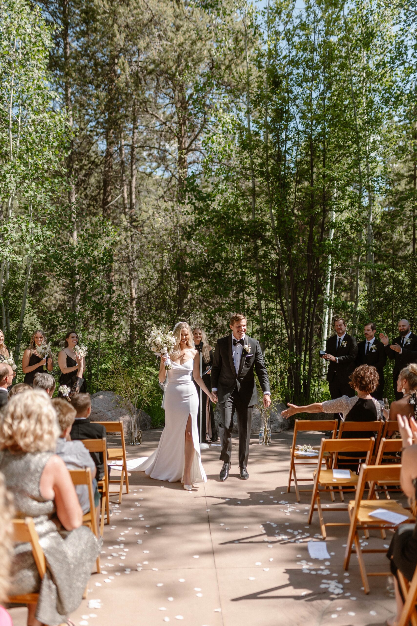 Wedding ceremony in Vail, Colorado. Photo by Colorado wedding photographer Ashley Joyce