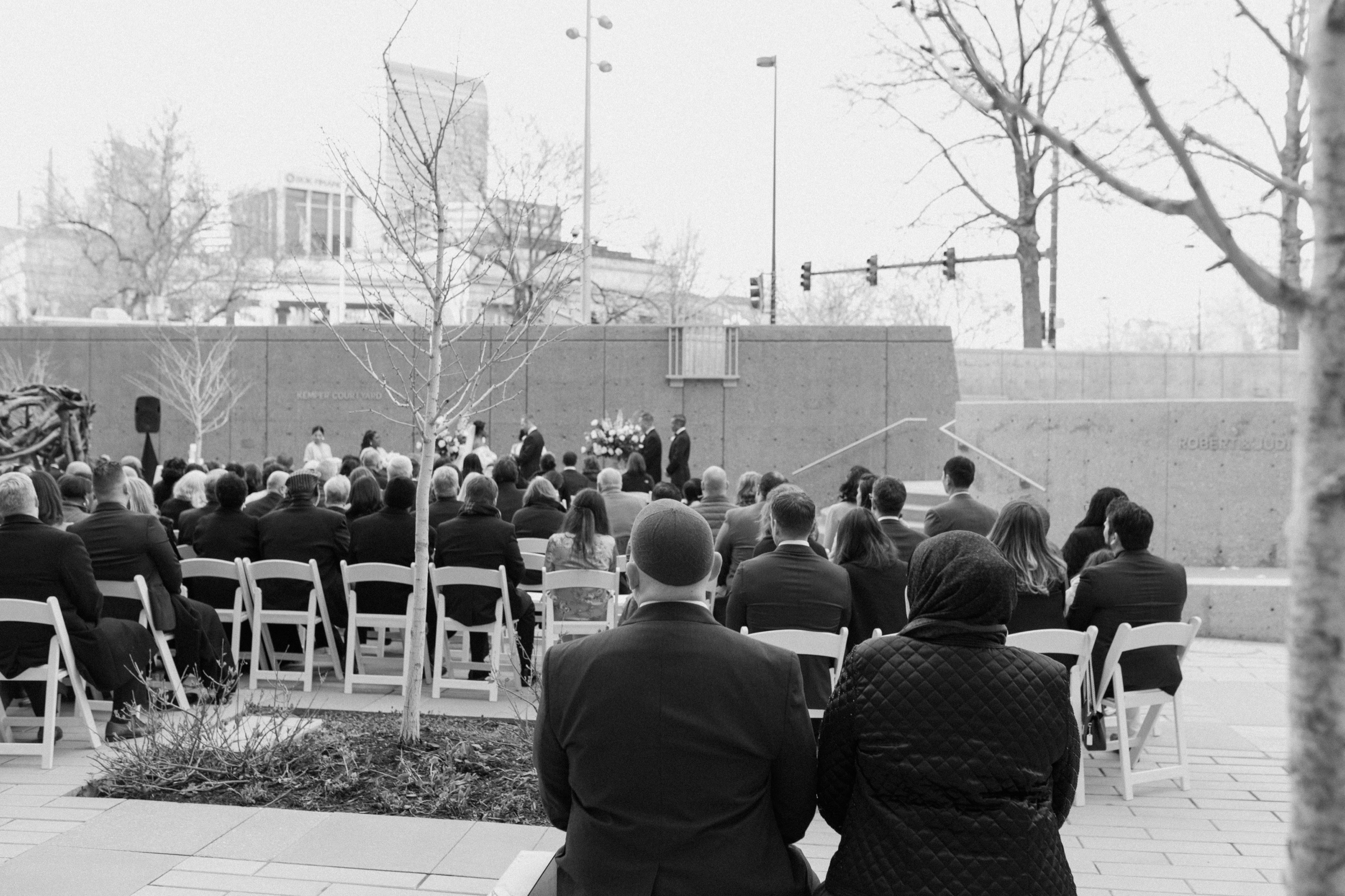 Denver wedding photos taken at the Denver Art Museum. Photo by Durango and Telluride wedding photographer Ashley Joyce.