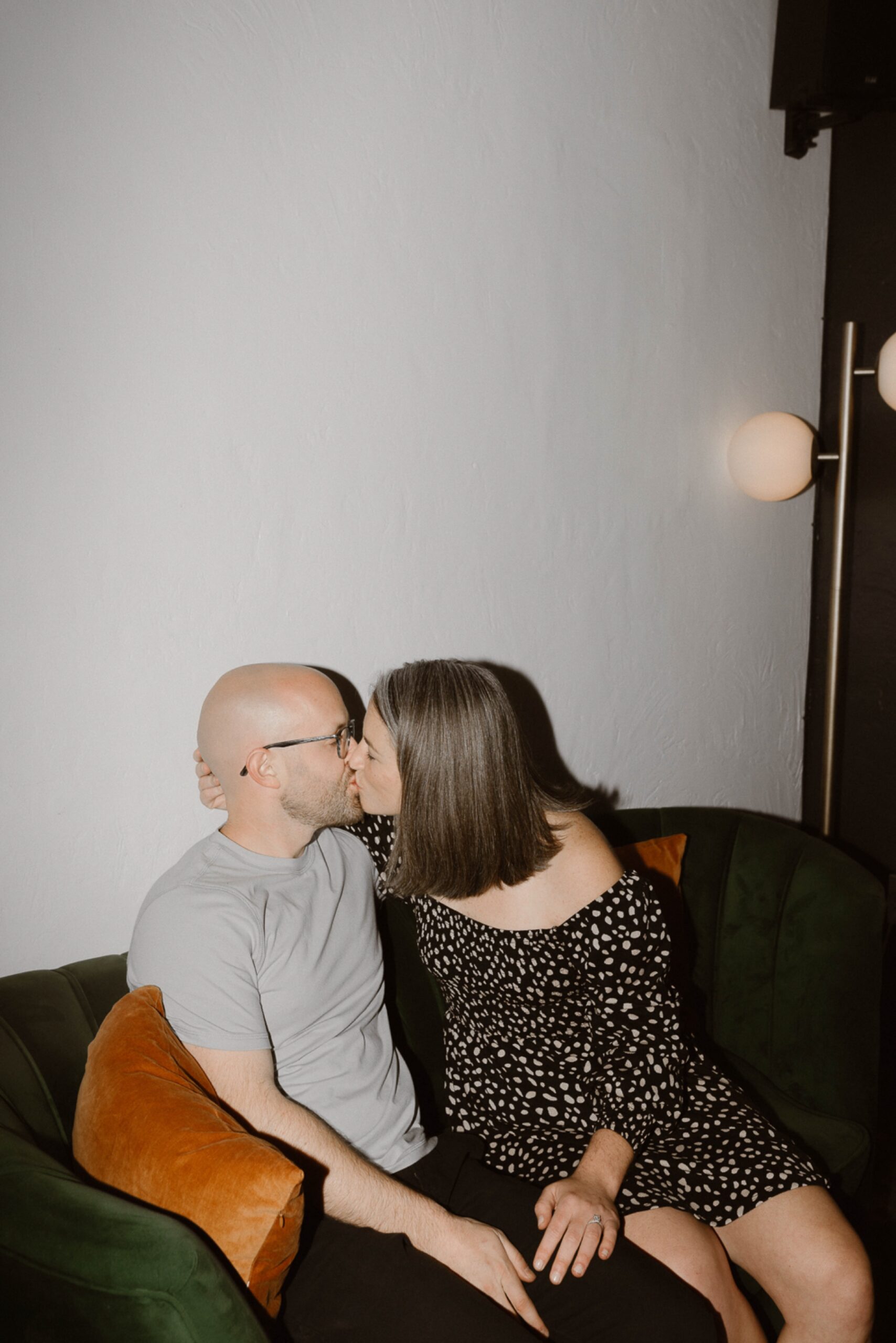 Engagement photos taken in downtown Taos, New Mexico. Photos by Telluride wedding photographer Ashley Joyce Photography.