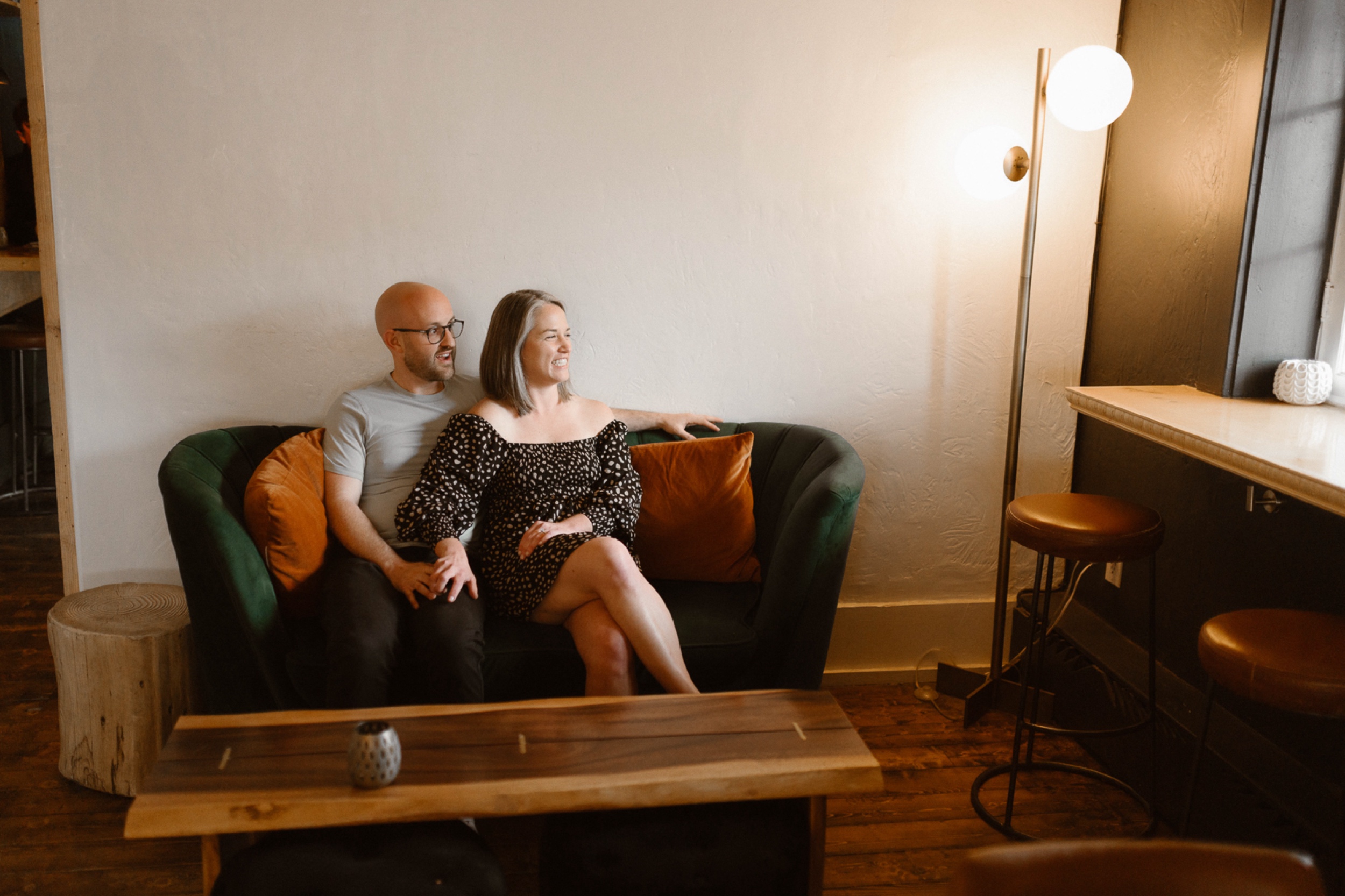 Engagement photos taken in downtown Taos, New Mexico. Photos by Telluride wedding photographer Ashley Joyce Photography.