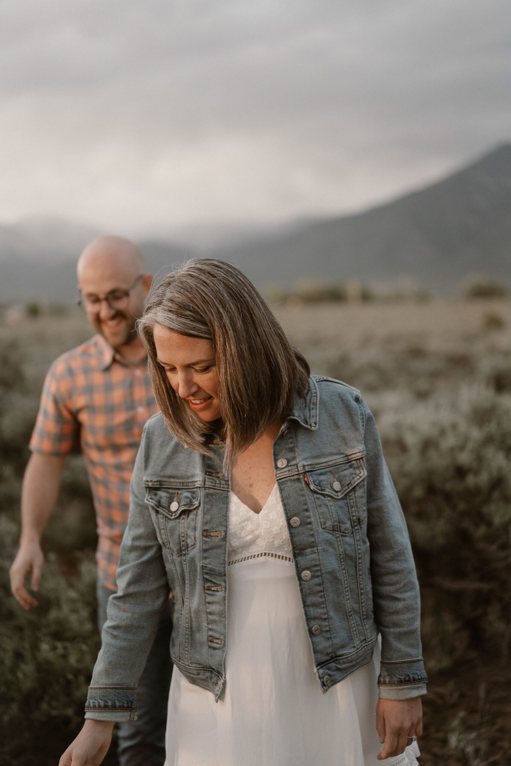 Engagement photos taken in downtown Taos, New Mexico. Photos by Telluride wedding photographer Ashley Joyce Photography.