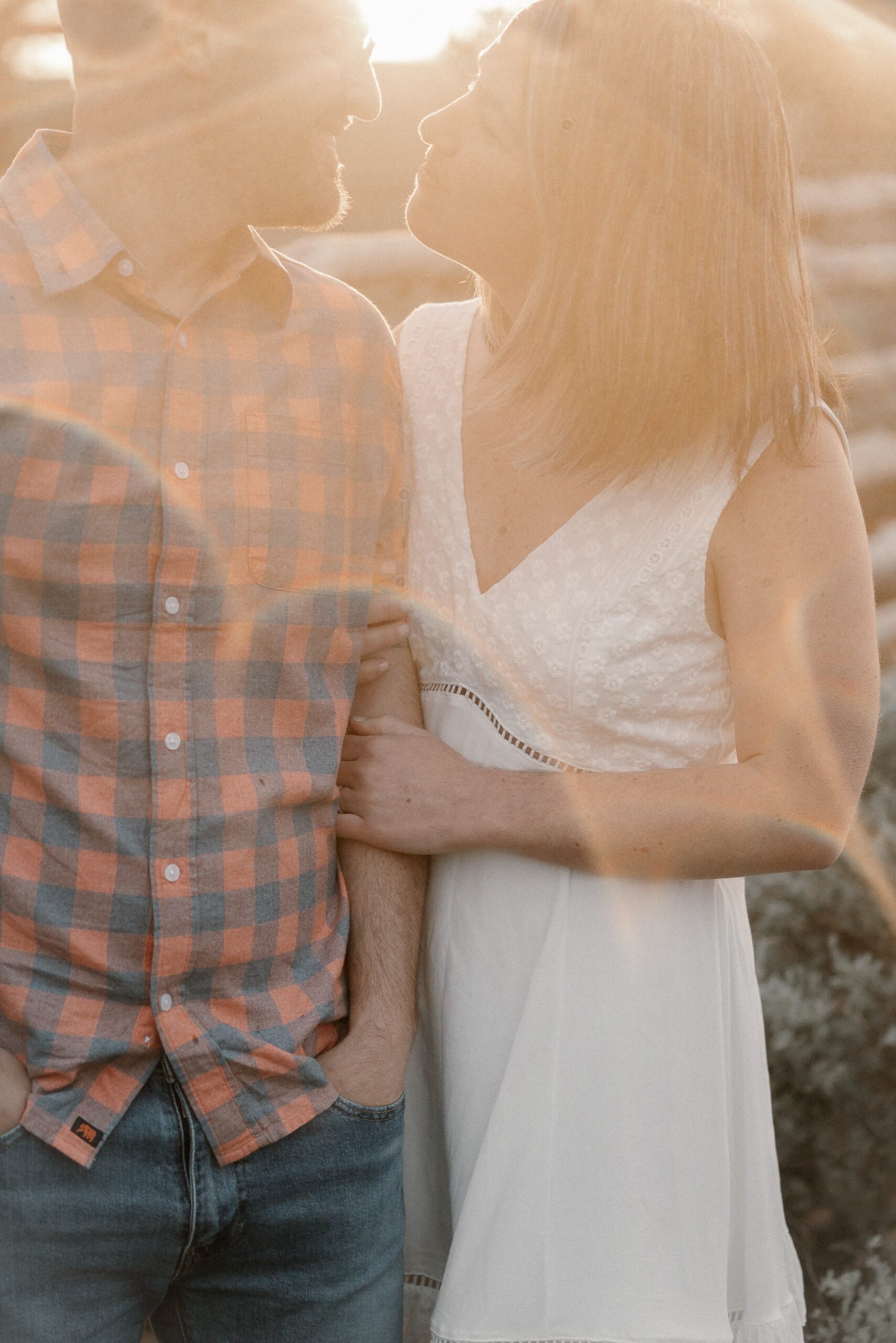 Engagement photos taken in downtown Taos, New Mexico. Photos by Telluride wedding photographer Ashley Joyce Photography.