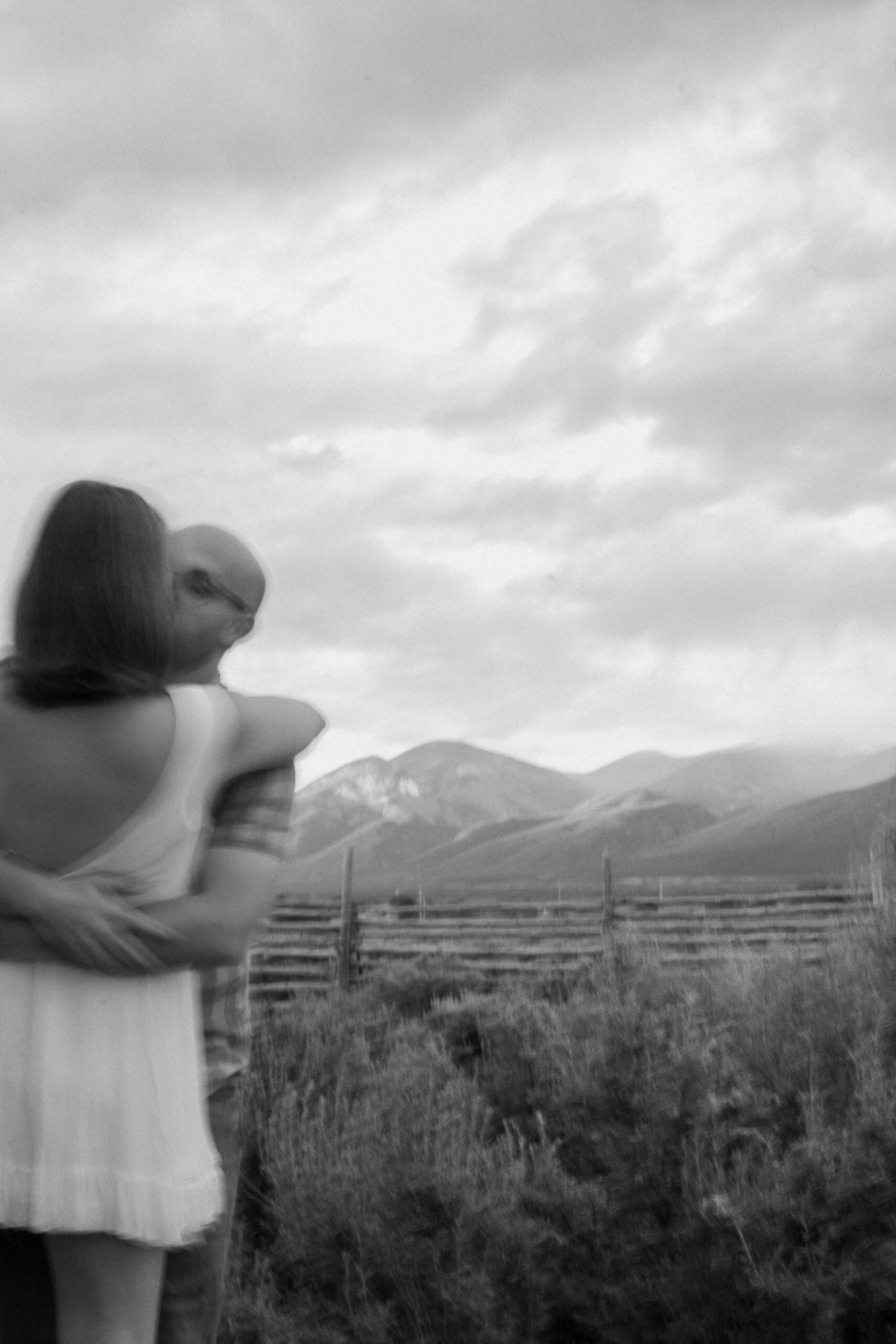 Engagement photos taken in downtown Taos, New Mexico. Photos by Telluride wedding photographer Ashley Joyce Photography.