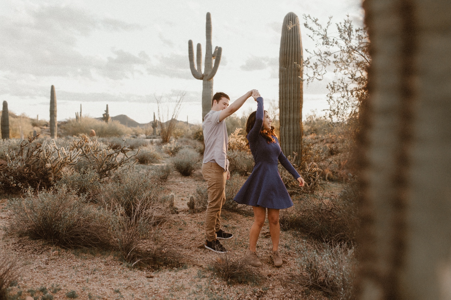 Phoenix engagement session, Arizona engagement session, desert engagement session. Photo by Durango and Telluride wedding photographer Ashley Joyce