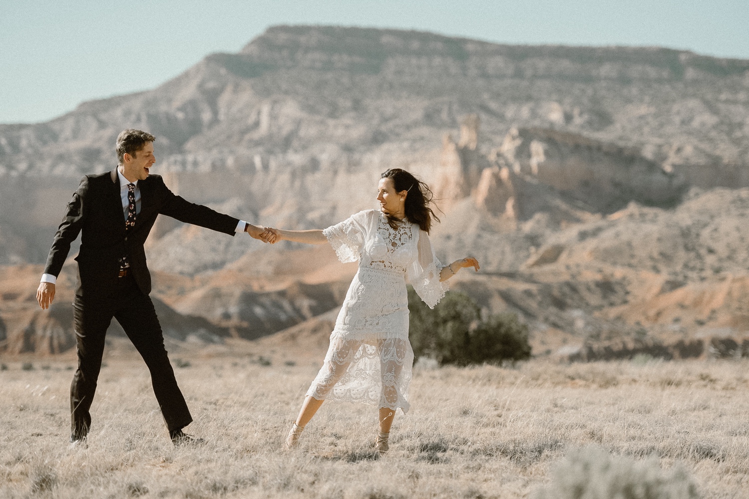 An intimate Ghost Ranch wedding on a beautiful summer day in Abiquiu, New Mexico. Photographed by Durango and Telluride wedding photographer Ashley Joyce.