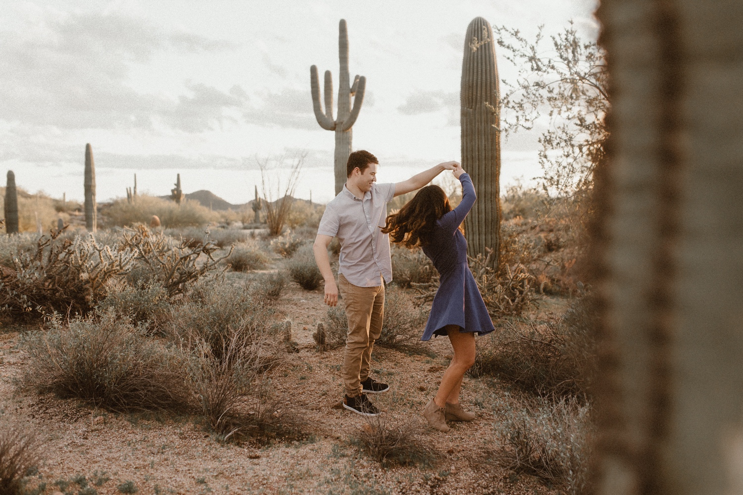 Phoenix engagement session, Arizona engagement session, desert engagement session. Photo by Durango and Telluride wedding photographer Ashley Joyce