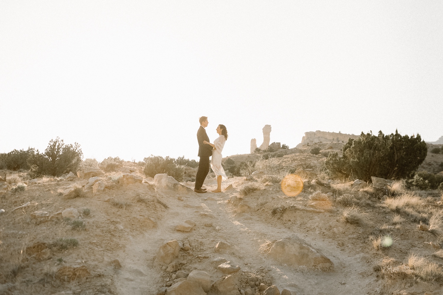 An intimate Ghost Ranch wedding on a beautiful summer day in Abiquiu, New Mexico. Photographed by Durango and Telluride wedding photographer Ashley Joyce.