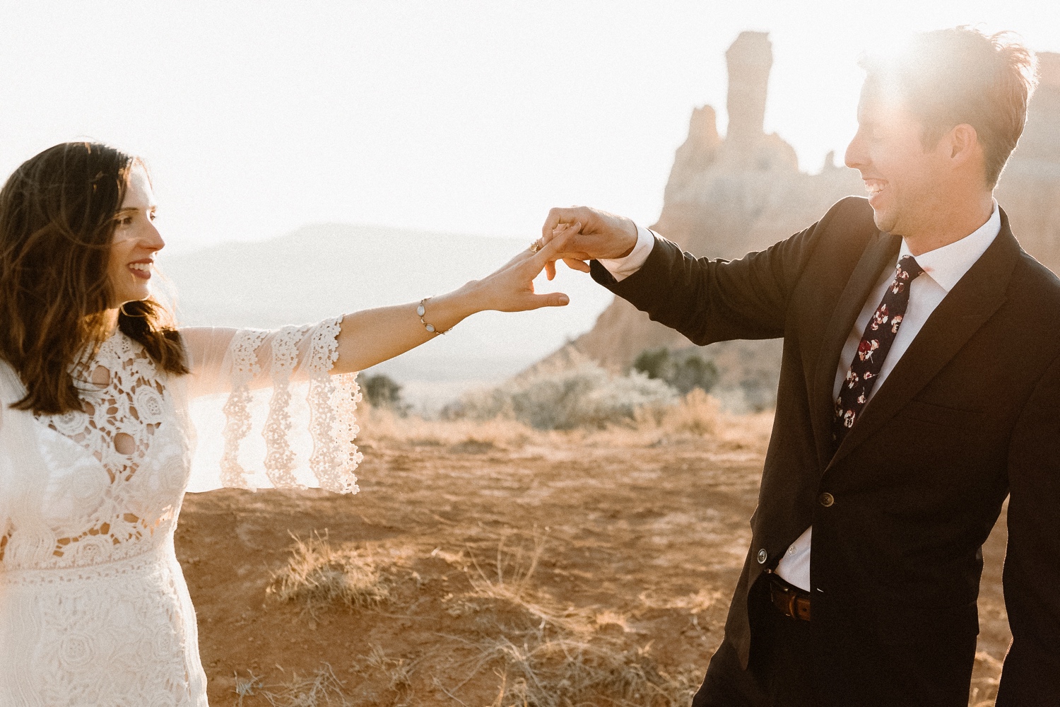 An intimate Ghost Ranch wedding on a beautiful summer day in Abiquiu, New Mexico. Photographed by Durango and Telluride wedding photographer Ashley Joyce.