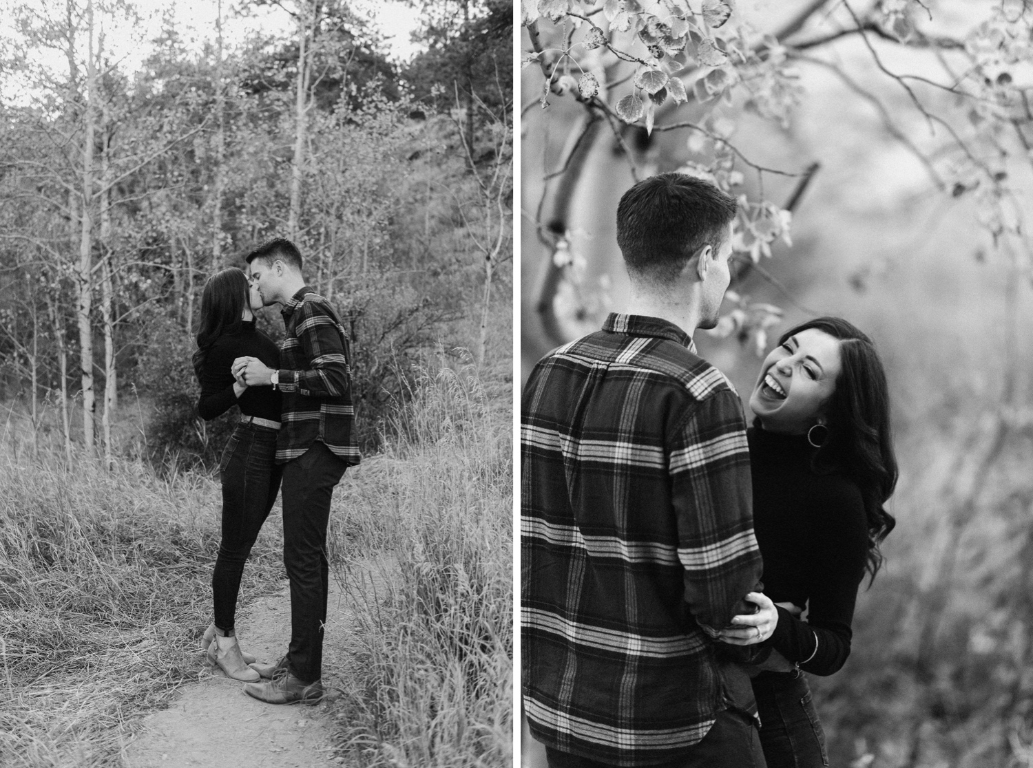 Golden Colorado engagement photos taken at Golden Gate Canyon State Park by Durango and Telluride wedding photographer Ashley Joyce.