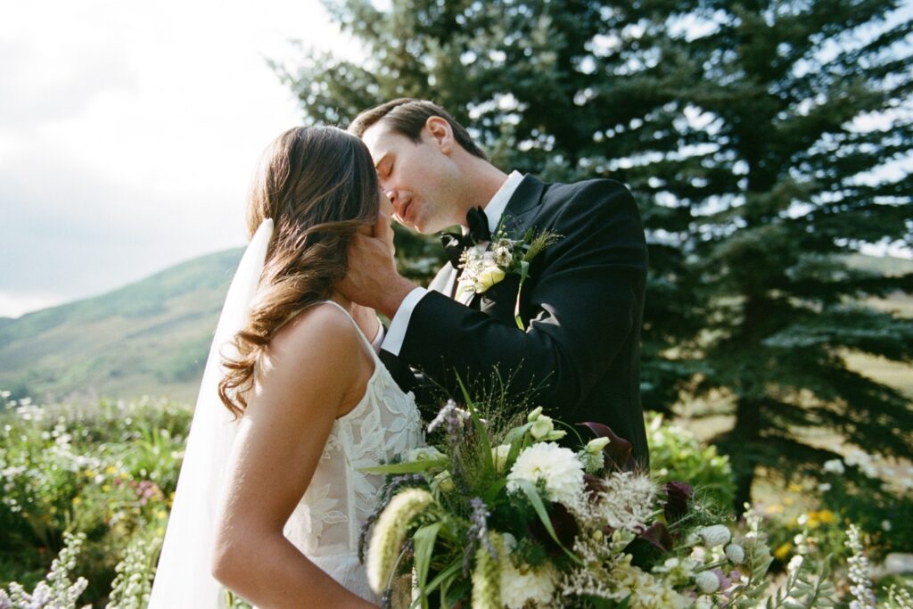 Colorado 35mm film wedding photography taken in Crested Butte by Durango and Telluride wedding photographer, Ashley Joyce. Photos from an intimate wedding in Crested Butte