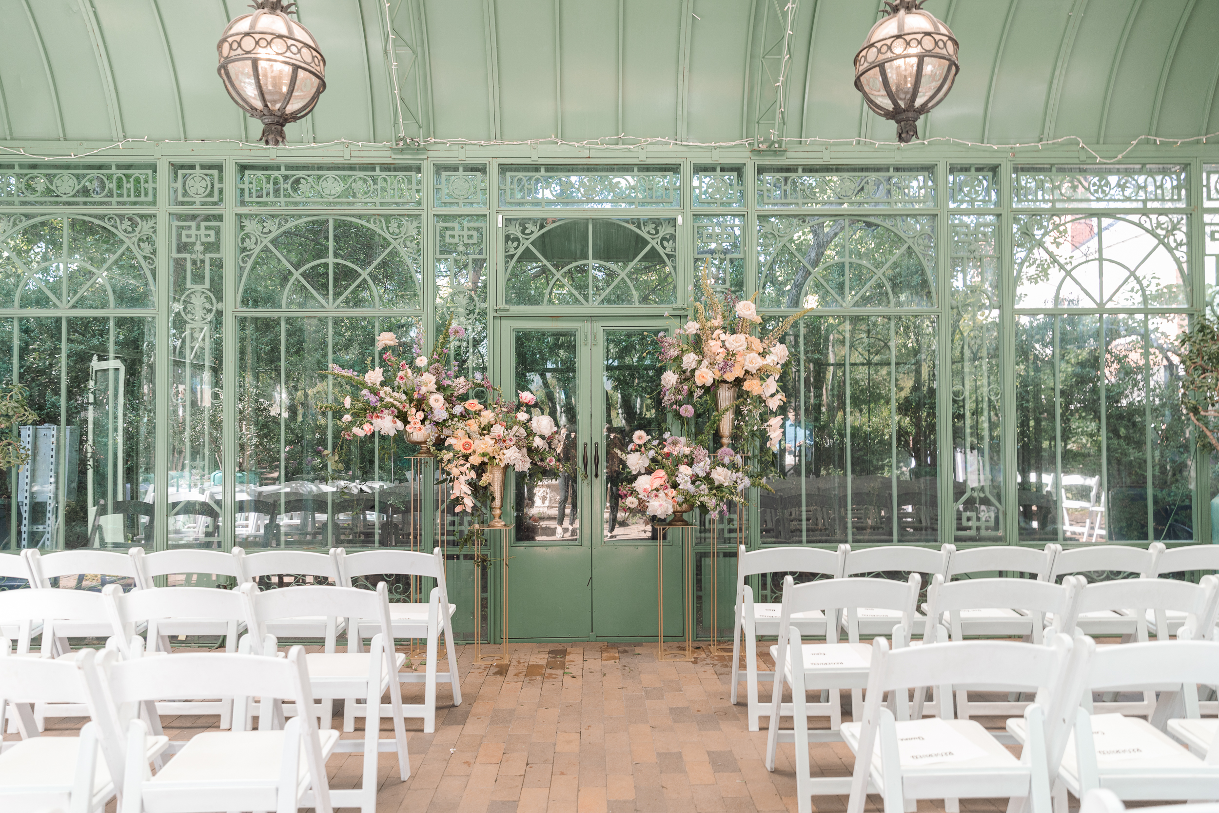 Denver wedding ceremony at Woodland Mosaic at Denver Botanic Gardens